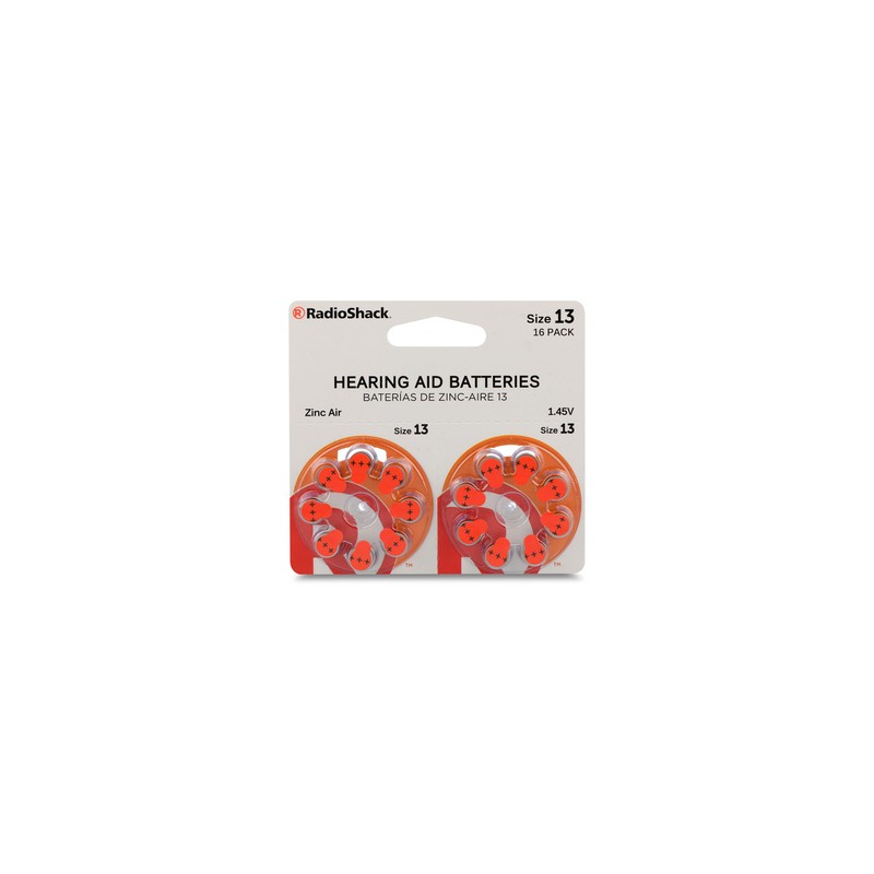 Baterías de Zinc Aire 13 RadioShack 1.45 v 16 piezas