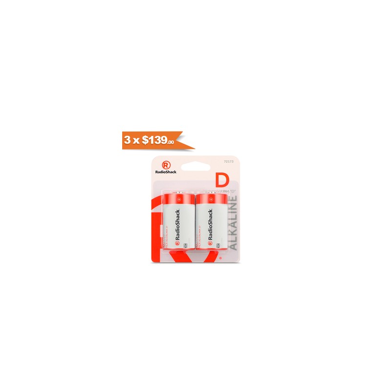 Pilas Alcalinas D RadioShack 2 piezas