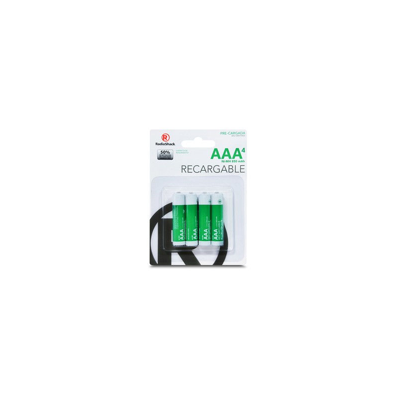 Baterías Recargables Ni MH AAA RadioShack / 850 mAh / 4 piezas