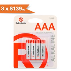 Pilas Alcalinas AAA RadioShack 1.5 v 4 piezas