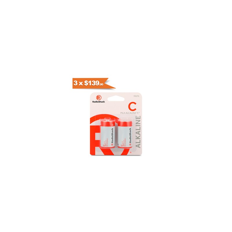 Pilas Alcalinas C RadioShack 2 piezas