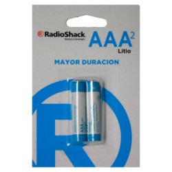 Pilas de Litio AAA RadioShack Mayor Duración 2 piezas