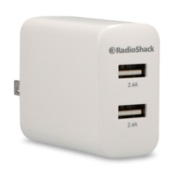 Cargador de Pared Puerto Doble USB RadioShack Blanco