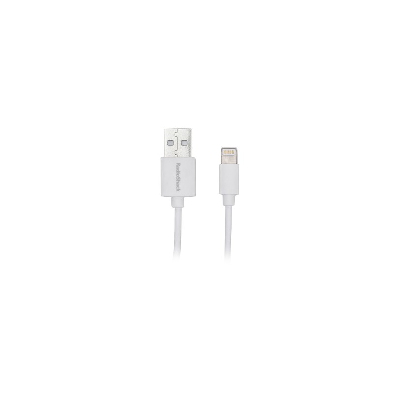 Cable USB a Lightning RadioShack / MFi / 2.7 m / Plástico / Blanco