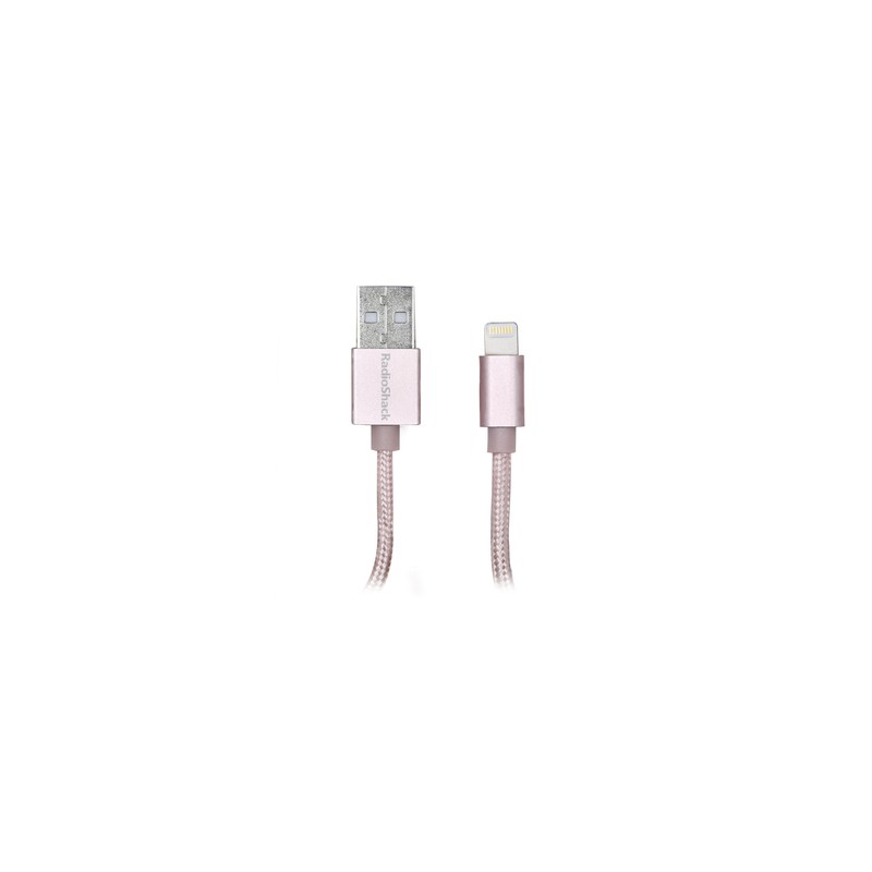 Cable USB a Lightning RadioShack / MFi / 1.8 m / Trenzado / Rosa