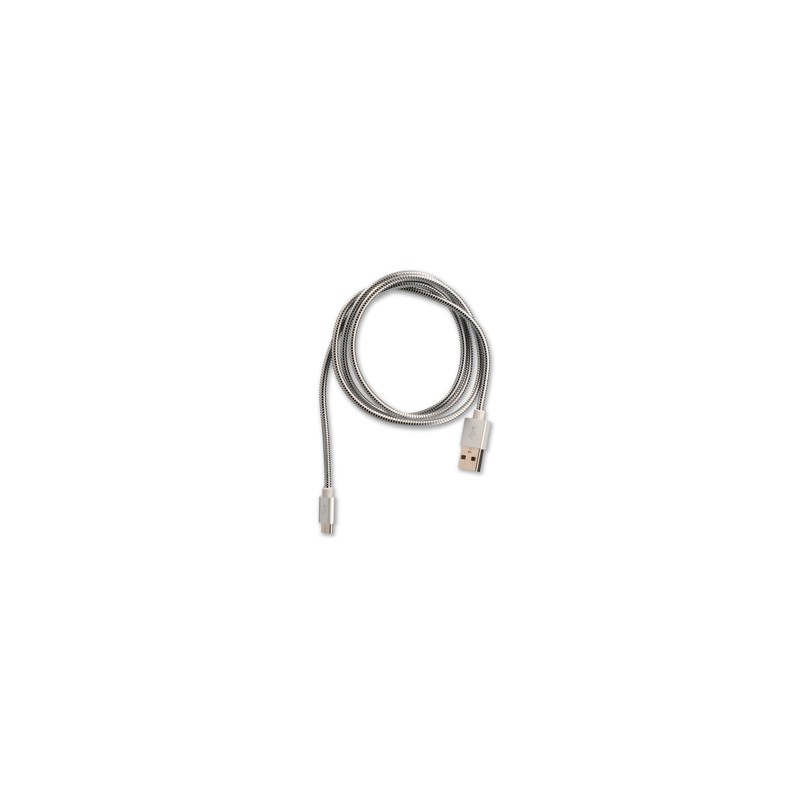 Cable USB a Micro USB RadioShack / 90 cm / Metal / Plata