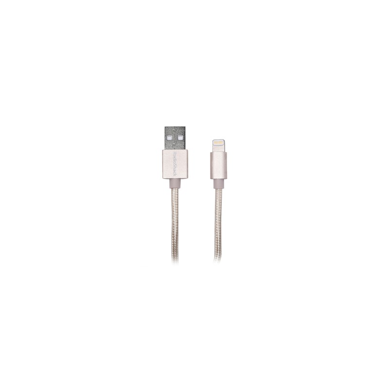 Cable USB a Lightning RadioShack / MFi / 1.8 m / Trenzado / Oro