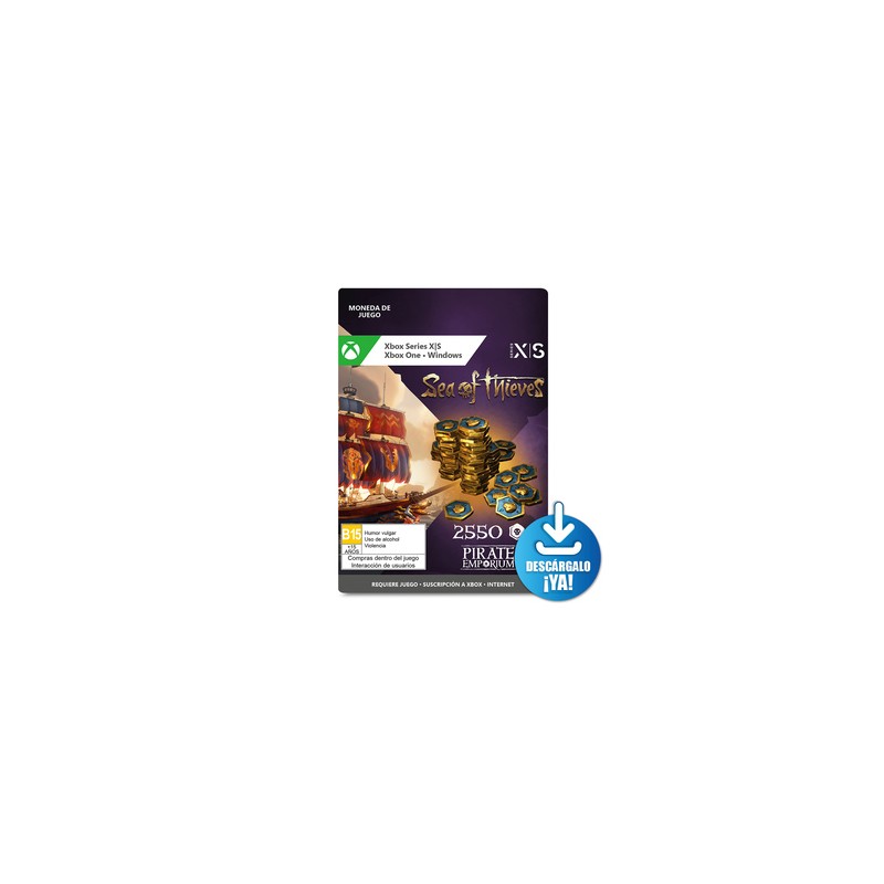 Sea of The Thieves 2550 monedas Xbox One y Xbox Series X·S Descargable