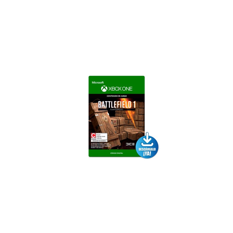 Battlefield 1 Battlepacks x 10 / Contenido de juego digital / Xbox One / Descargable