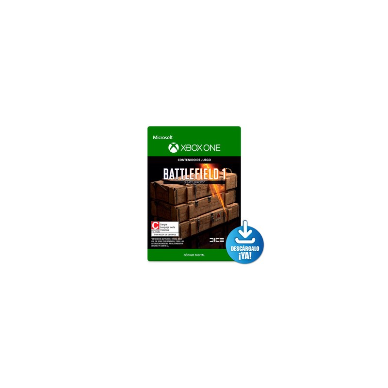 Battlefield 1 Battlepacks x 3 / Contenido de juego digital / Xbox One / Descargable