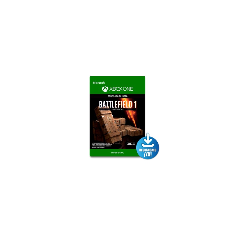 Battlefield 1 Battlepacks x 5 / Contenido de juego digital / Xbox One / Descargable