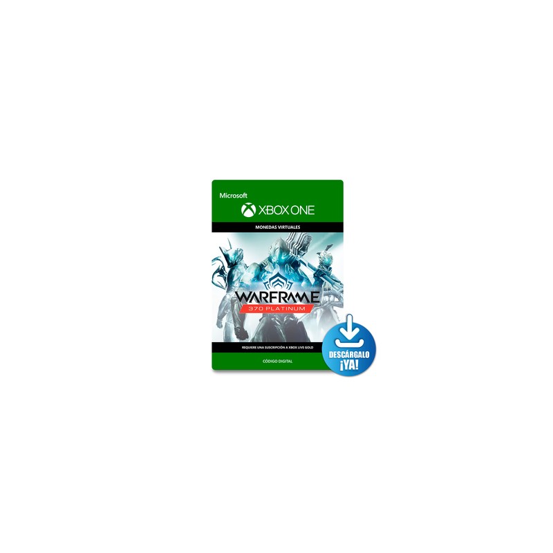 Warframe Platinum / 370 monedas de juego digitales / Xbox One / Descargable